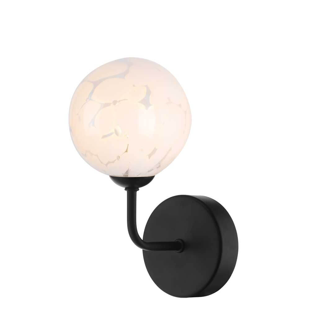 Mármol 1 Light G9 Black Wall Light C/W Pulque Confetti Glass Shade