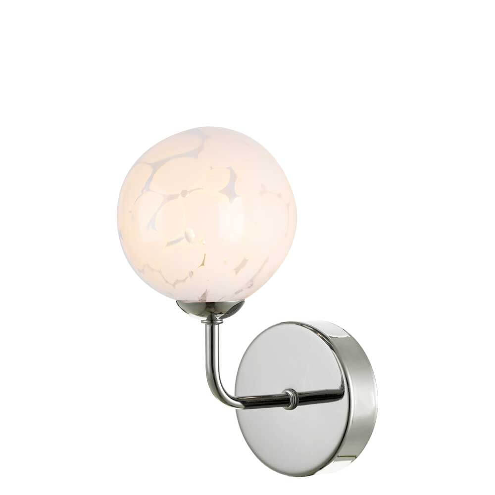 Mármol 1 Light G9 Polished Chrome Wall Light C/W Pulque Confetti Glass Shade