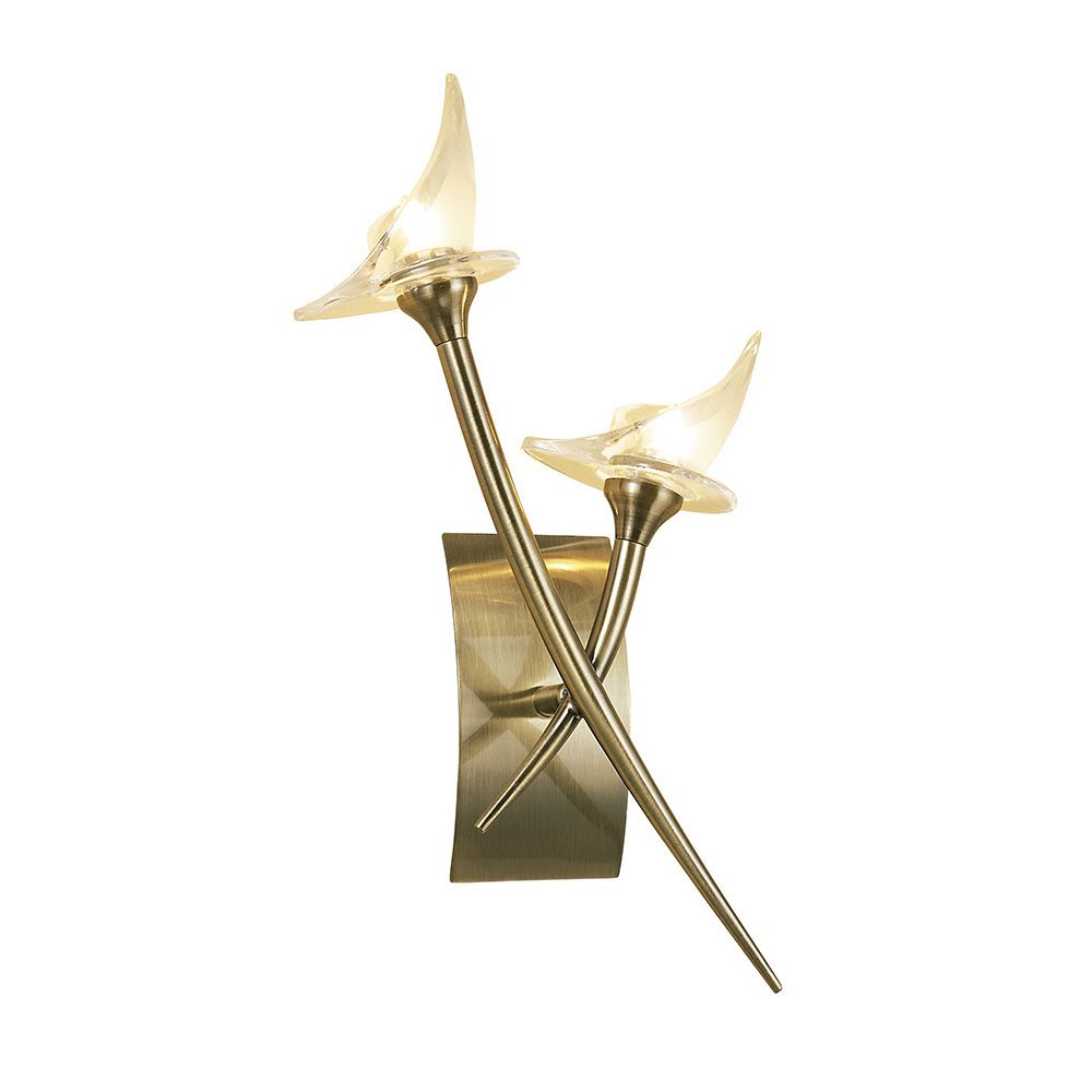 Flavia Wall Lamp 2 Light G9, Antique Brass