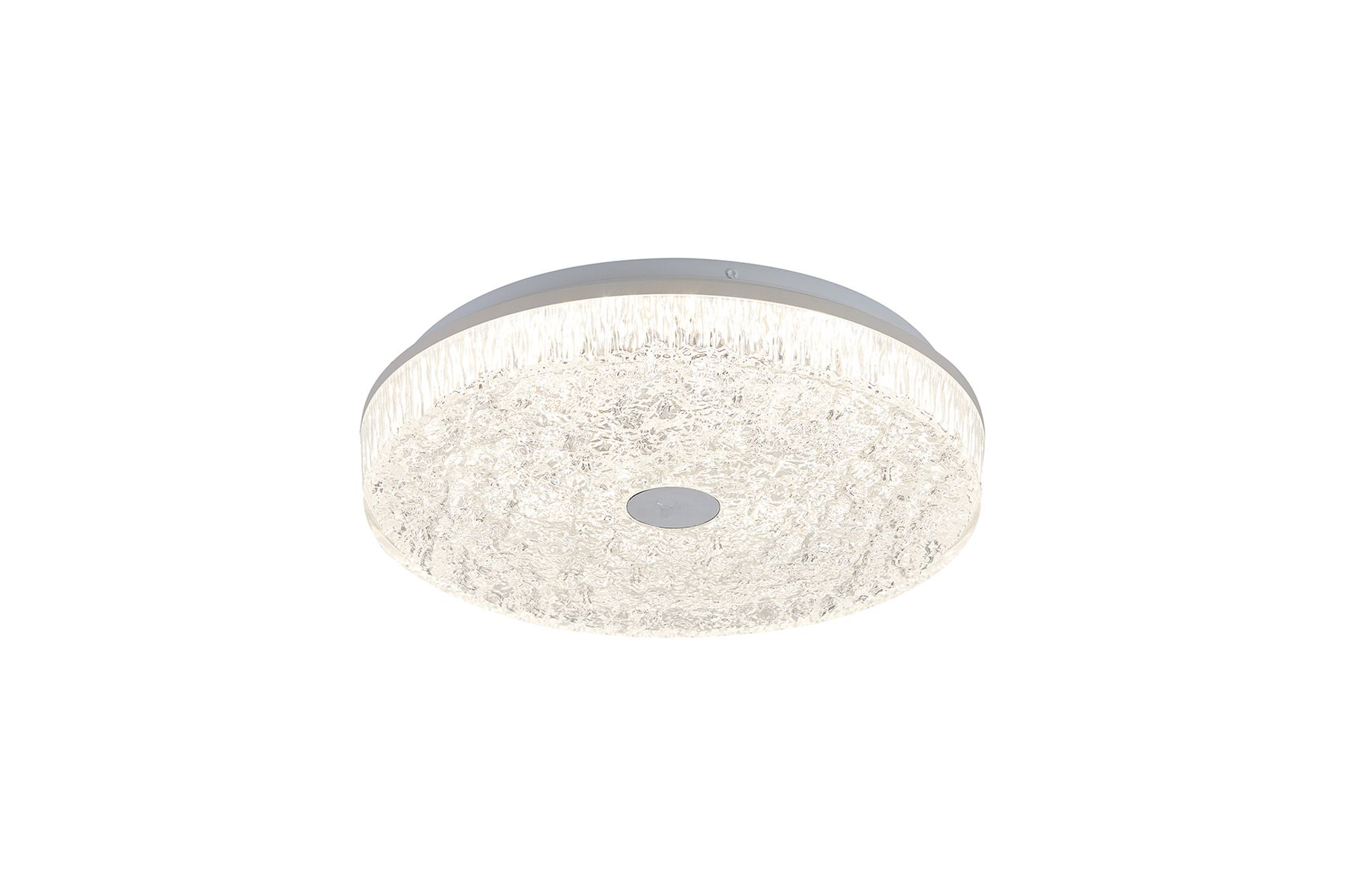 Frozen 39cm Round Ceiling Light, 30W LED, 2700-5000K Tuneable White, 3420lm, Remote Control, White, 3yrs Warranty