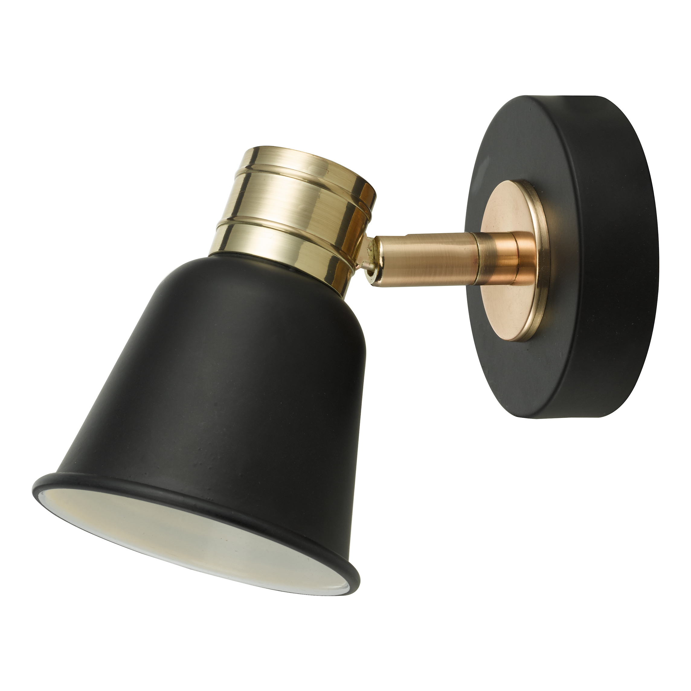 Huracán 1 Light GU10 Black With Rose Gold Detail Adjustable Wall Spotlight