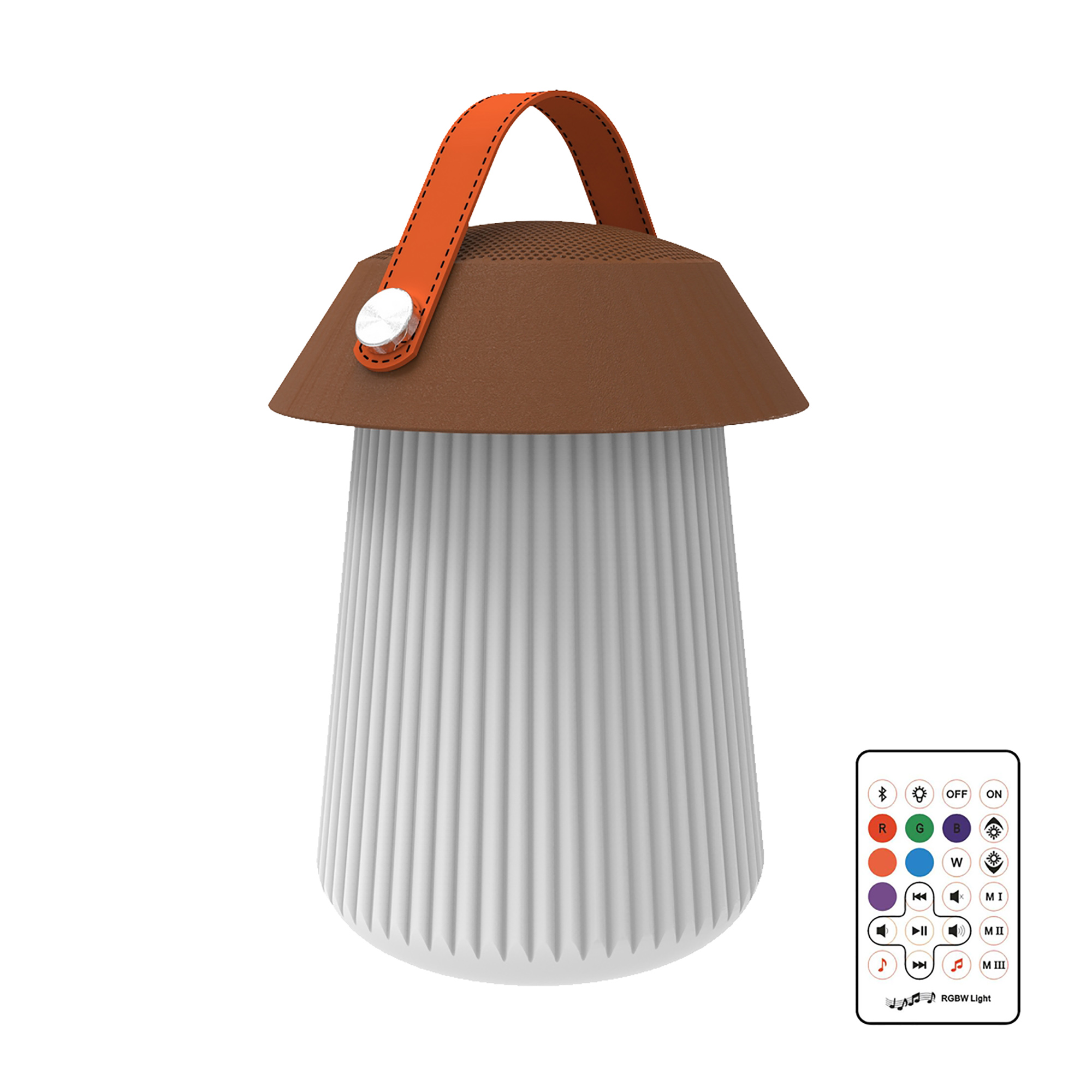 Funghi IP44 Rechargeable Battery Operated 3W Speaker, 120lm, 3W LED RGBW, Bluetooth Connection / Remote Control, 2yrs Warranty