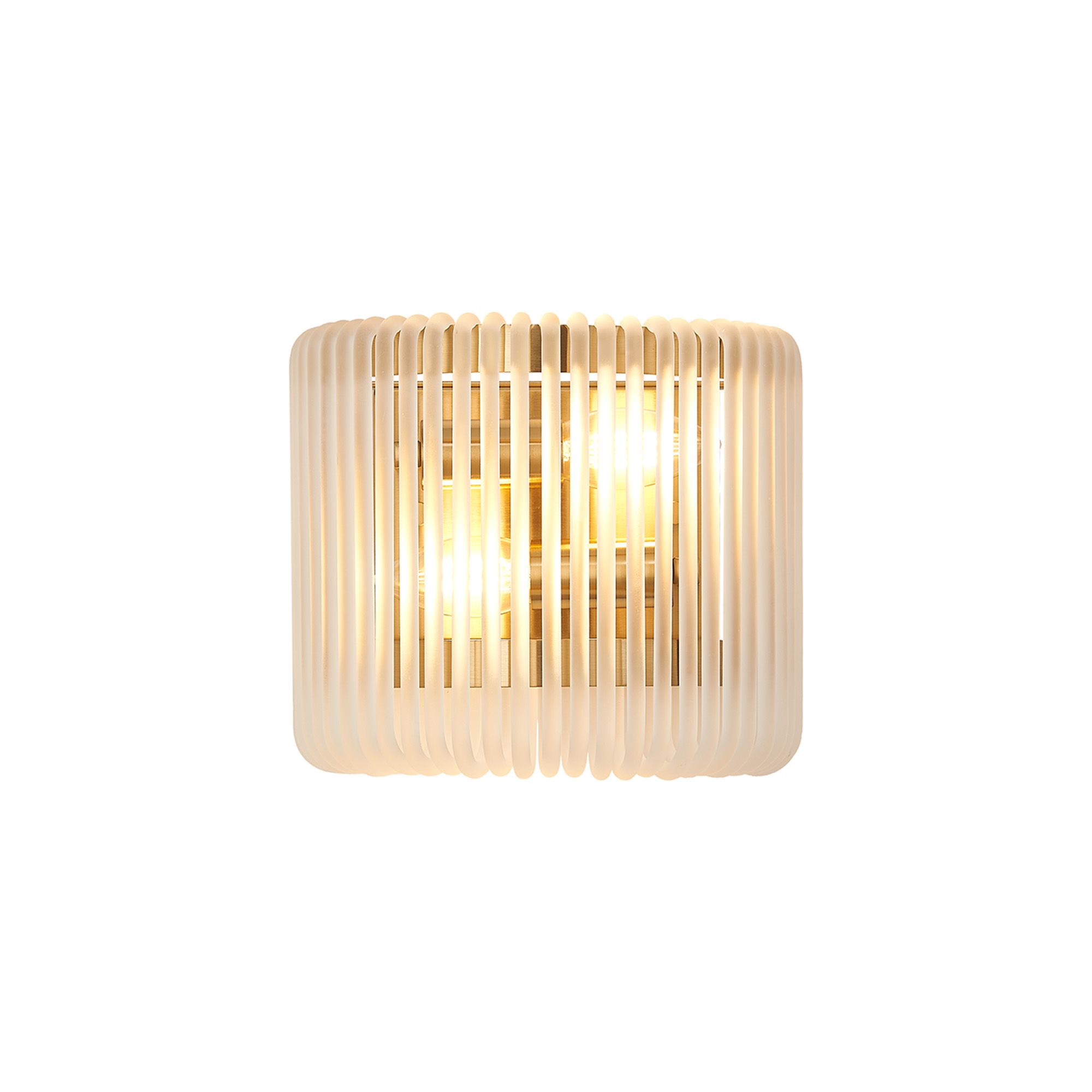 Guzzini 22 x 12cm Small Wall Light, 2 x E14, Brass/Frosted Glass