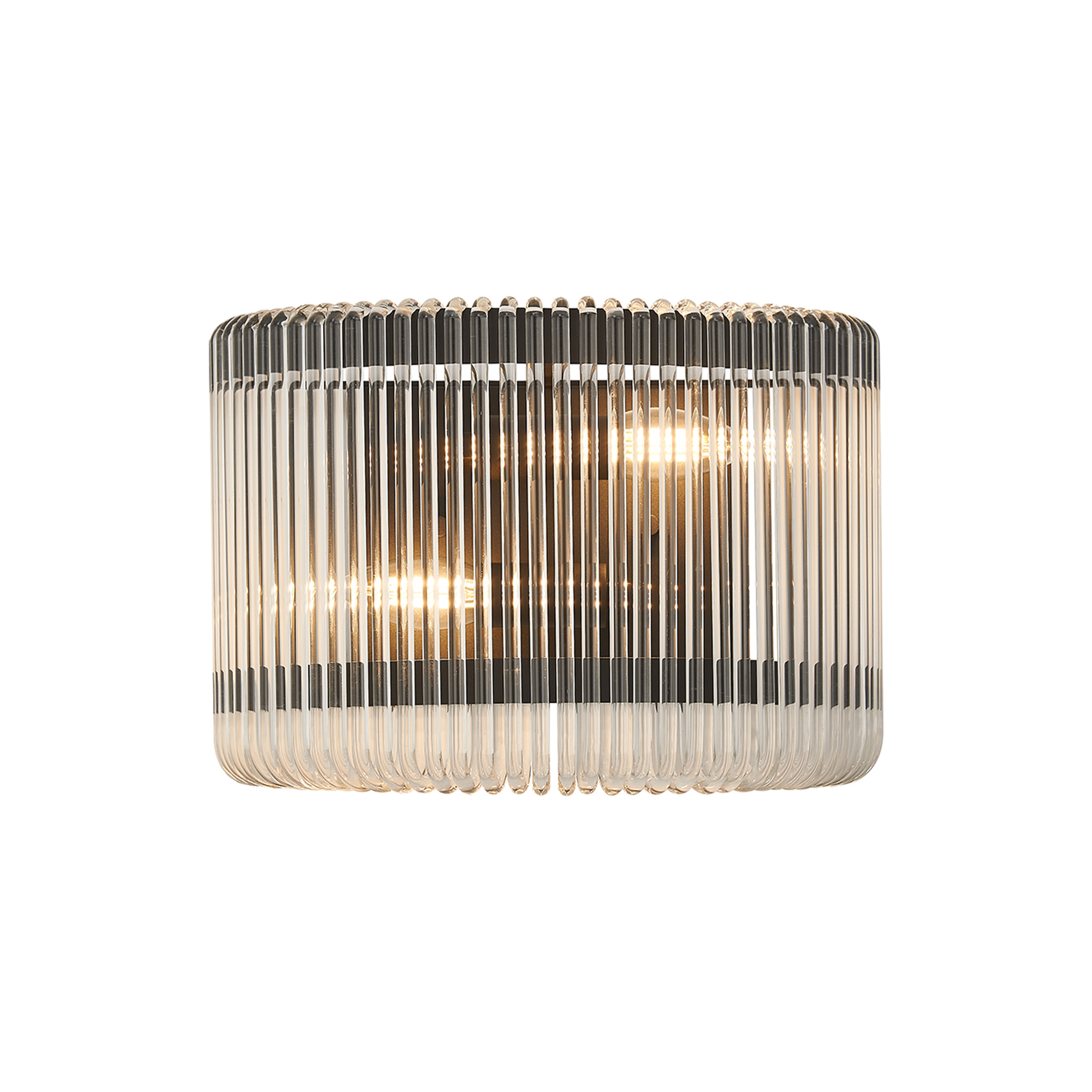 Guzzini 32 x 18cm Medium Wall Light, 2 x E14, Black/Clear Glass