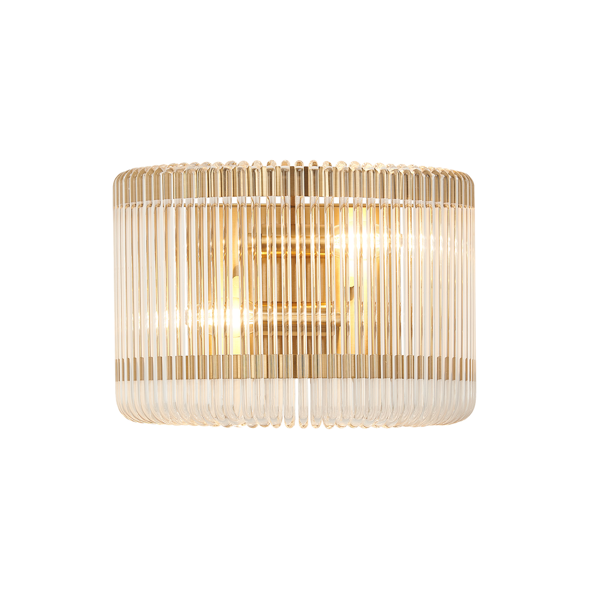 Guzzini 32 x 18cm Medium Wall Light, 2 x E14, Brass/Clear Glass