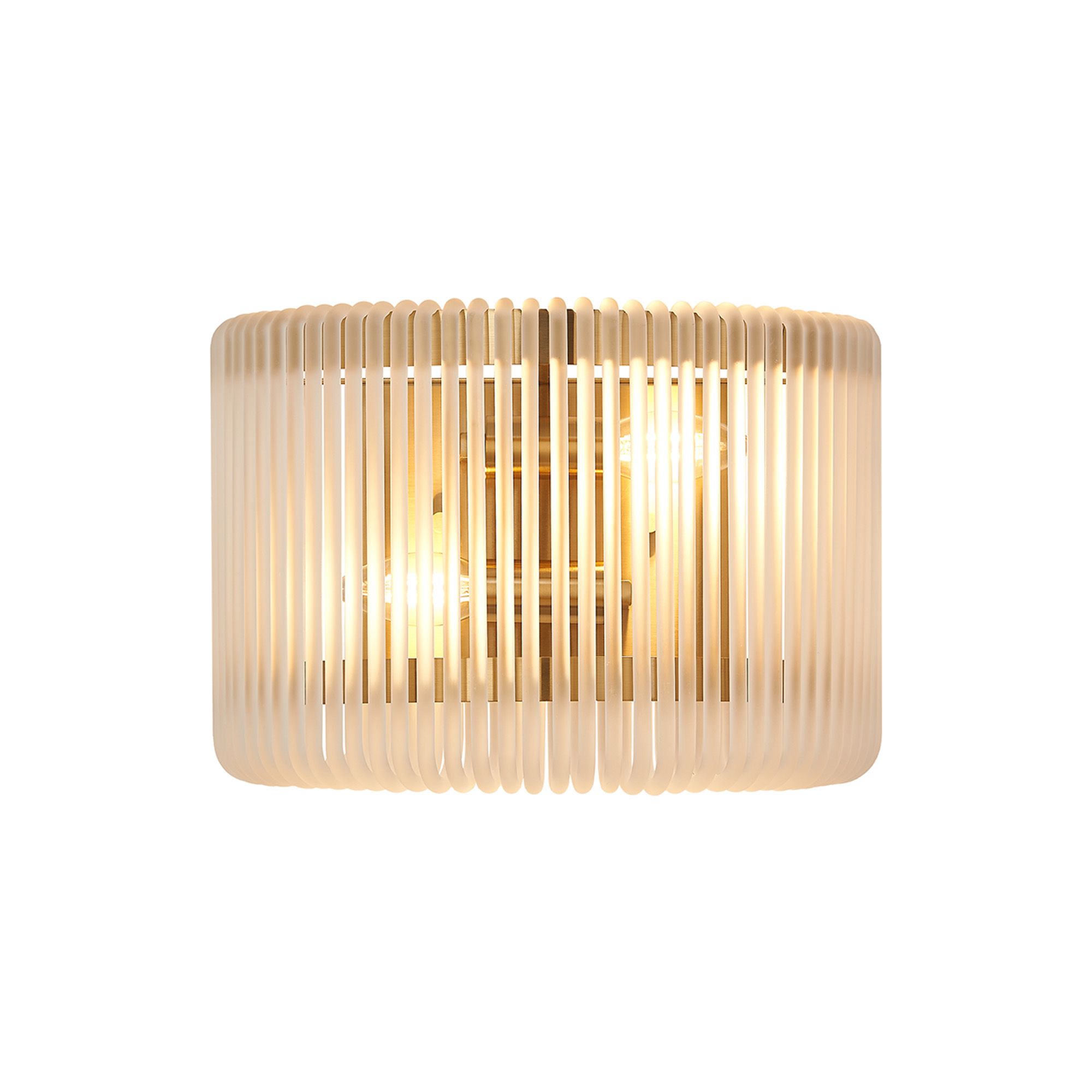 Guzzini 32 x 18cm Medium Wall Light, 2 x E14, Brass/Frosted Glass