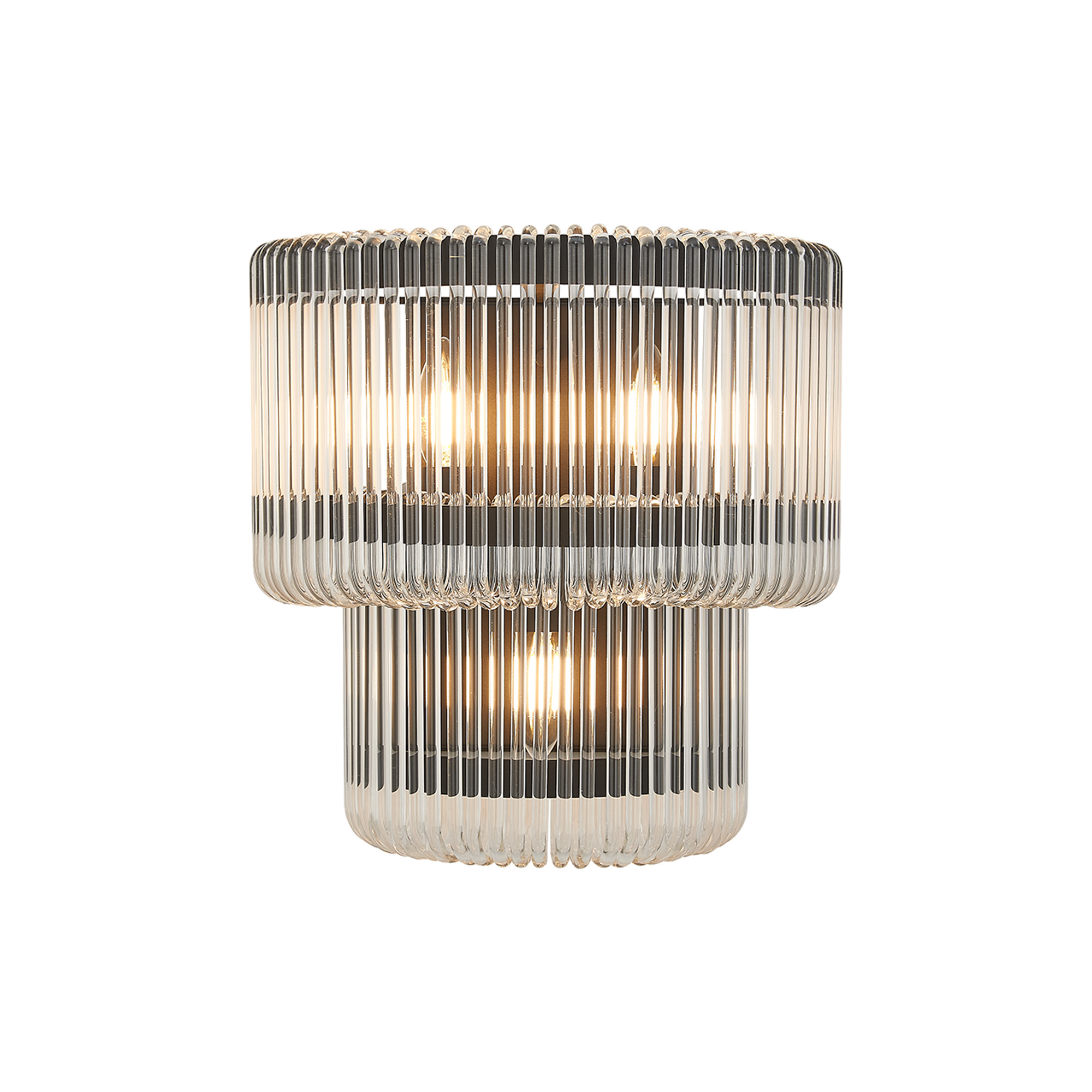 Guzzini 32 x 18cm Large Wall Light, 3 x E14, Black/Clear Glass