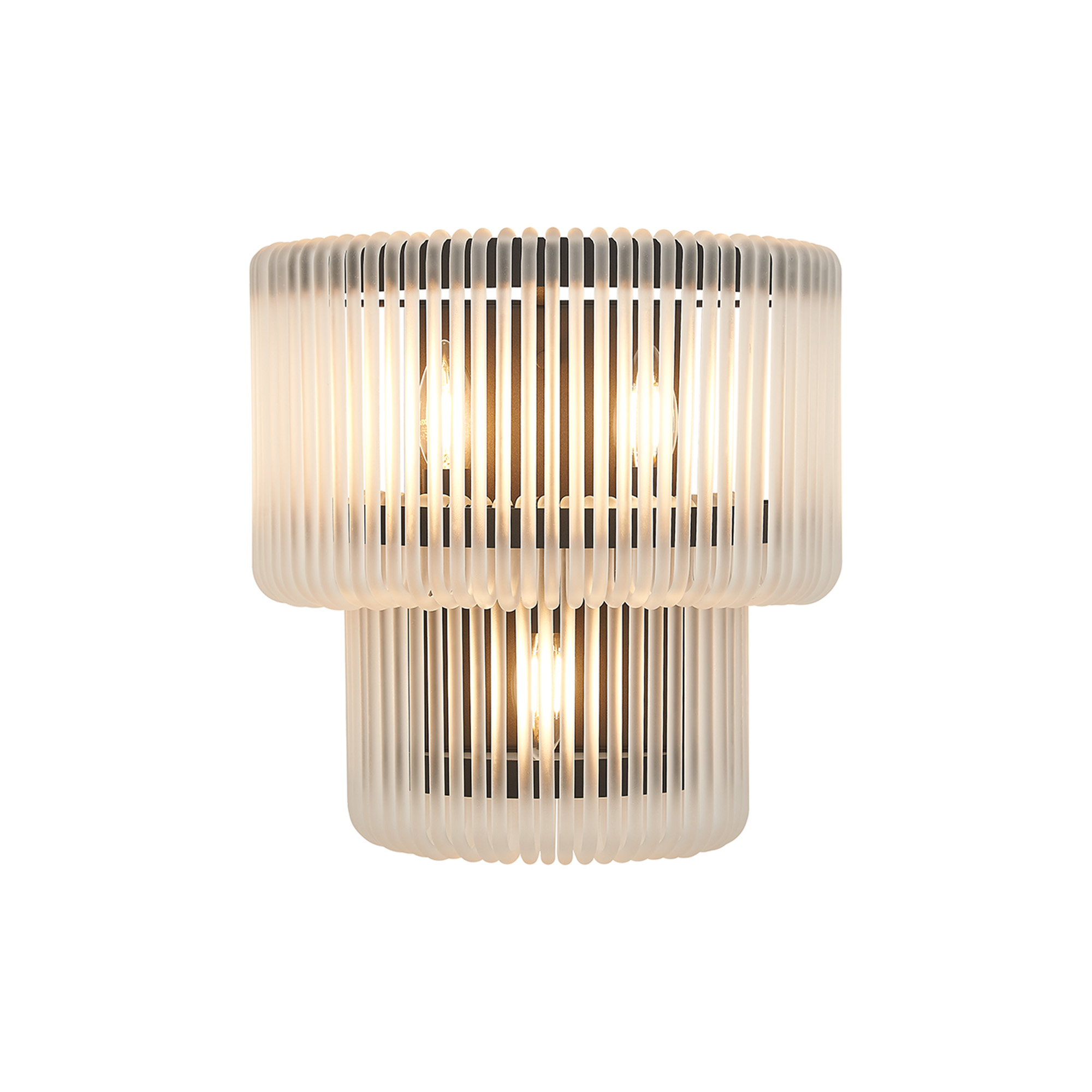 Guzzini 32 x 18cm Large Wall Light, 3 x E14, Black/Frosted Glass