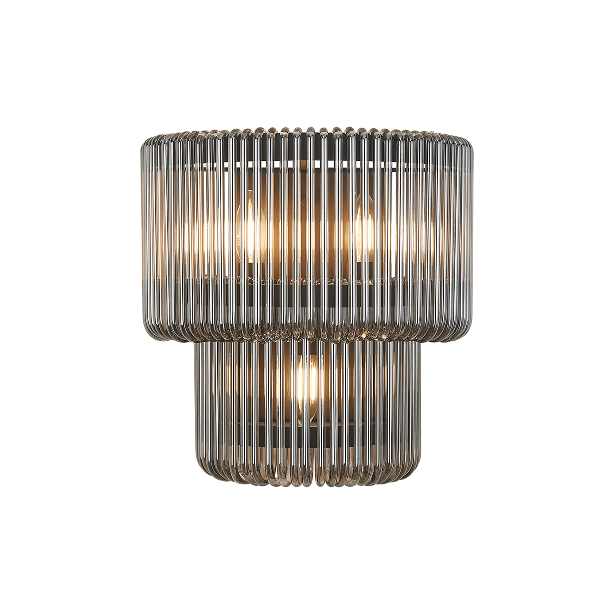 Guzzini 32 x 18cm Large Wall Light, 3 x E14, Black/Smoke Glass