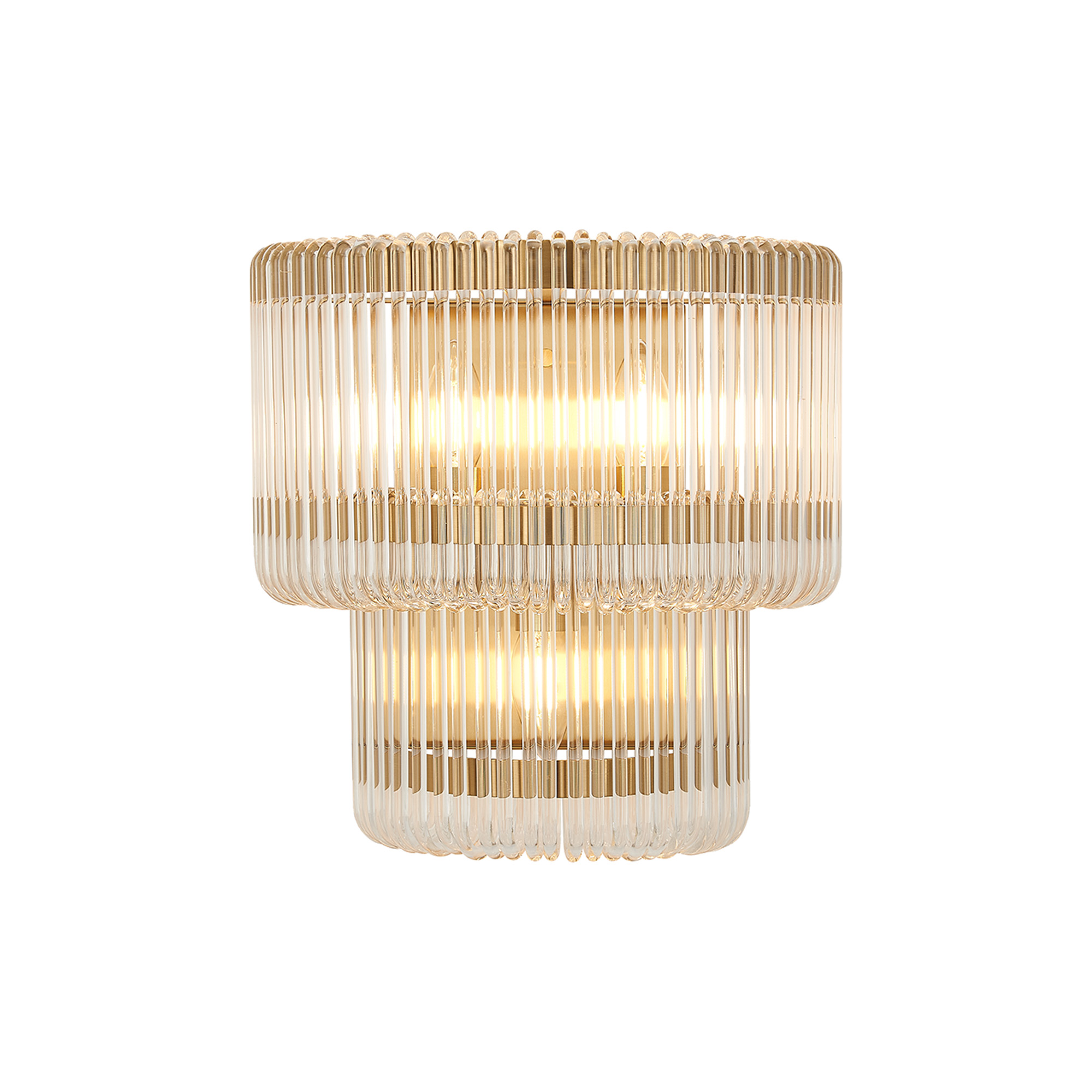 Guzzini 32 x 18cm Large Wall Light, 3 x E14, Brass/Clear Glass