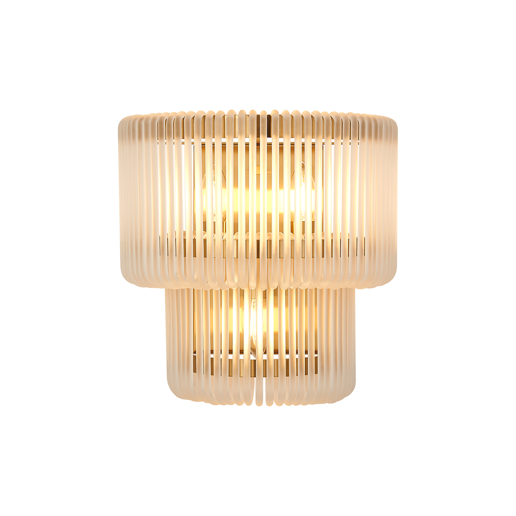 Guzzini 32 x 18cm Large Wall Light, 3 x E14, Brass/Frosted Glass