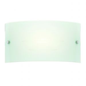 ENDON-HADLEY-1WBWH Hadley Single Wall Light White Glass/Satin Chrome Finish