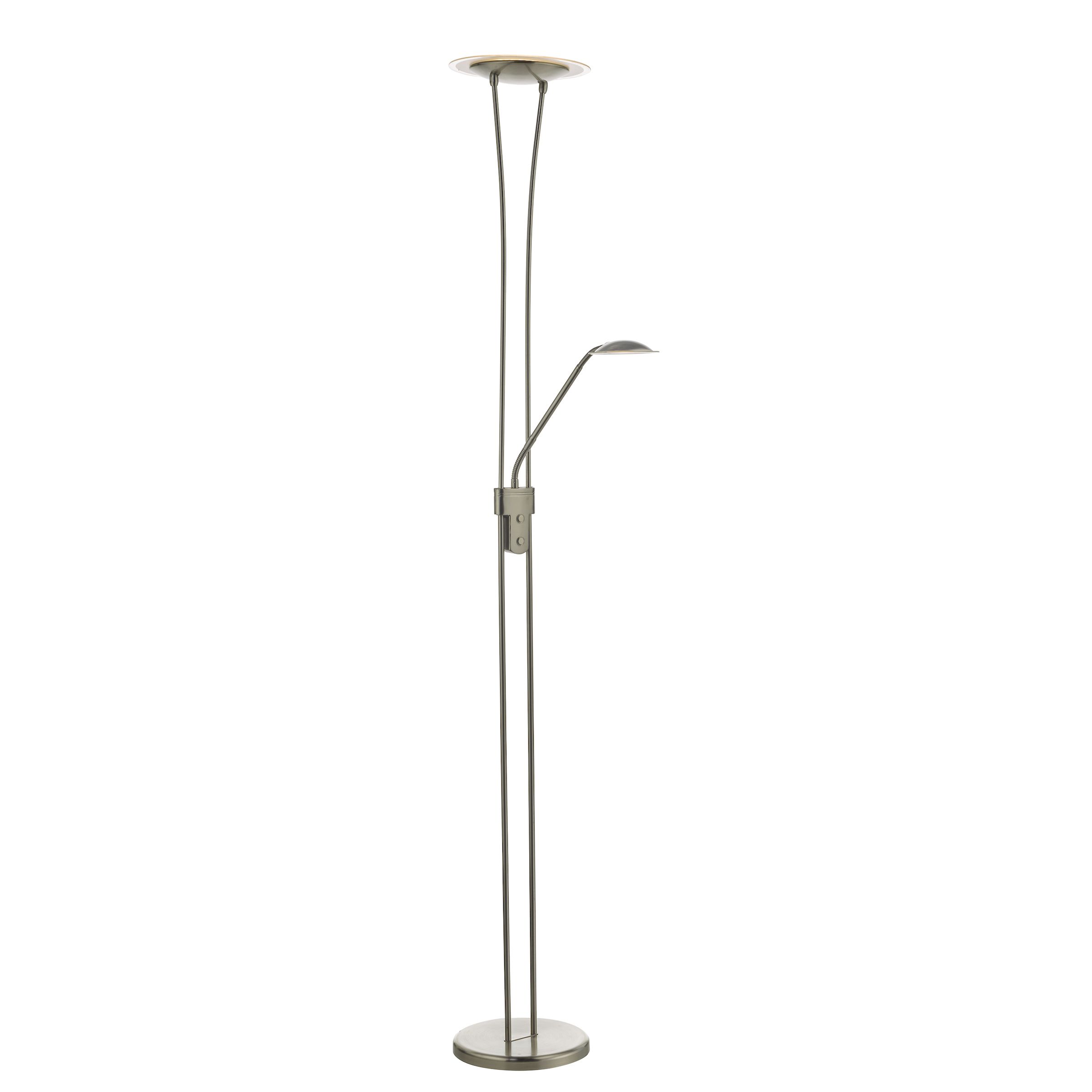 Implosión 2 Light 19+6W Integrated LED Satin Nickel Mother & Child Floor Lamp