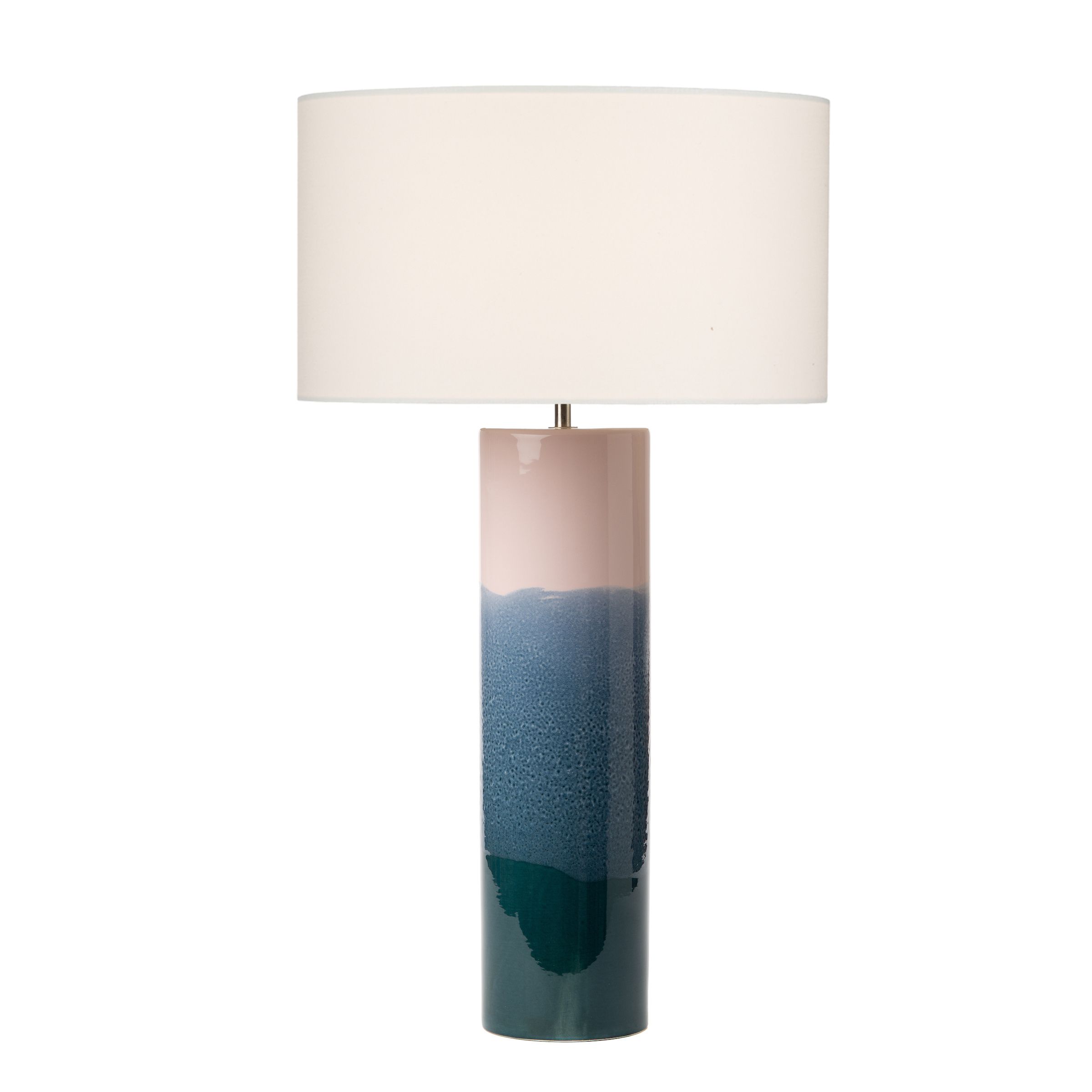 Cartón 1 Light E27 Pink With Blue Ceramic Table Lamp With Inline Switch (Base Only)