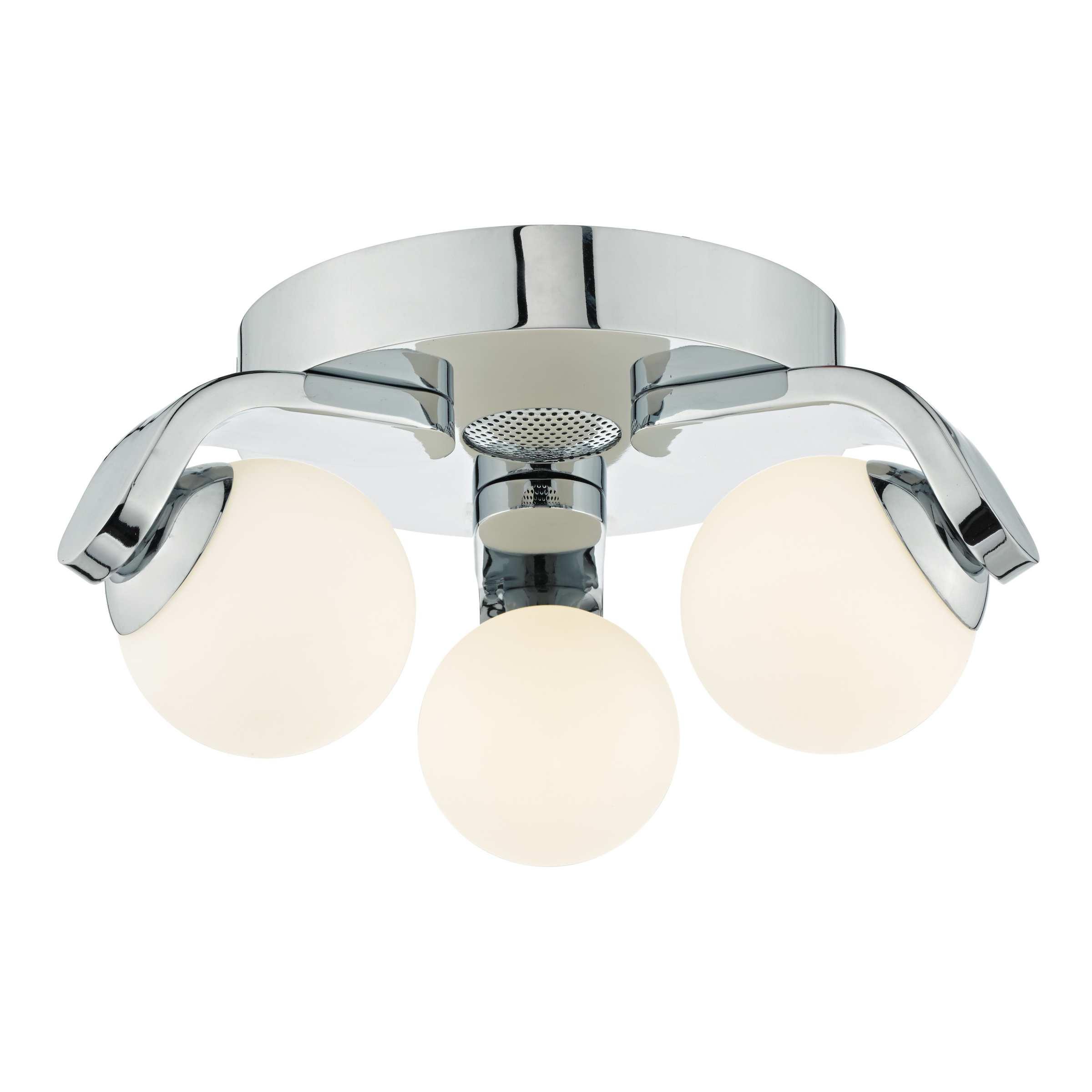 Mente 3 Light Bathroom LED Flush Polished Chrome/Opal Glass Finish