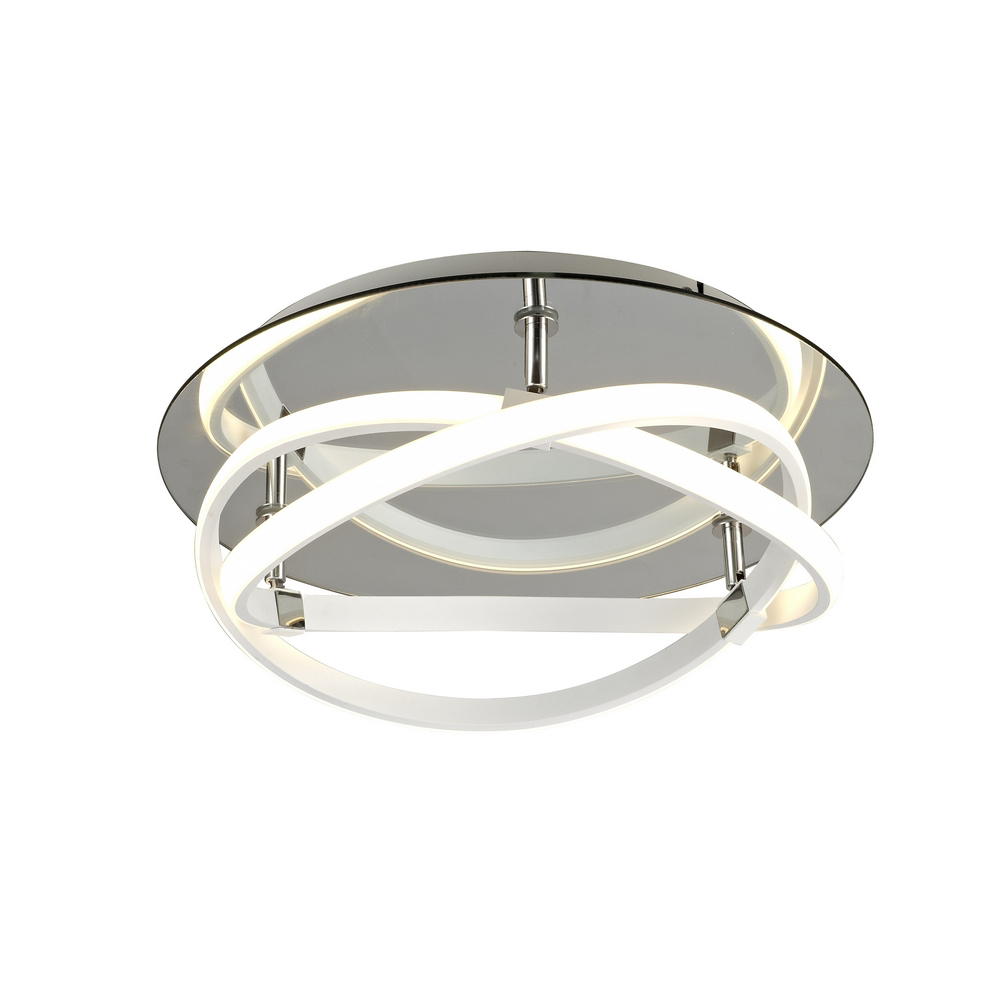 Infinity 43cm Blanco Flush 30W LED 2800K, 2500lm, White/White Acrylic/Clear Mirror, 3yrs Warranty