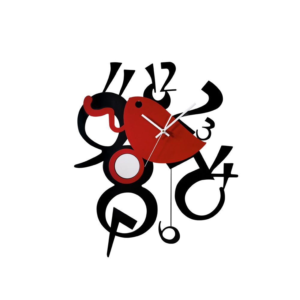 (DH) Infinity Picasso Clock Black/Red