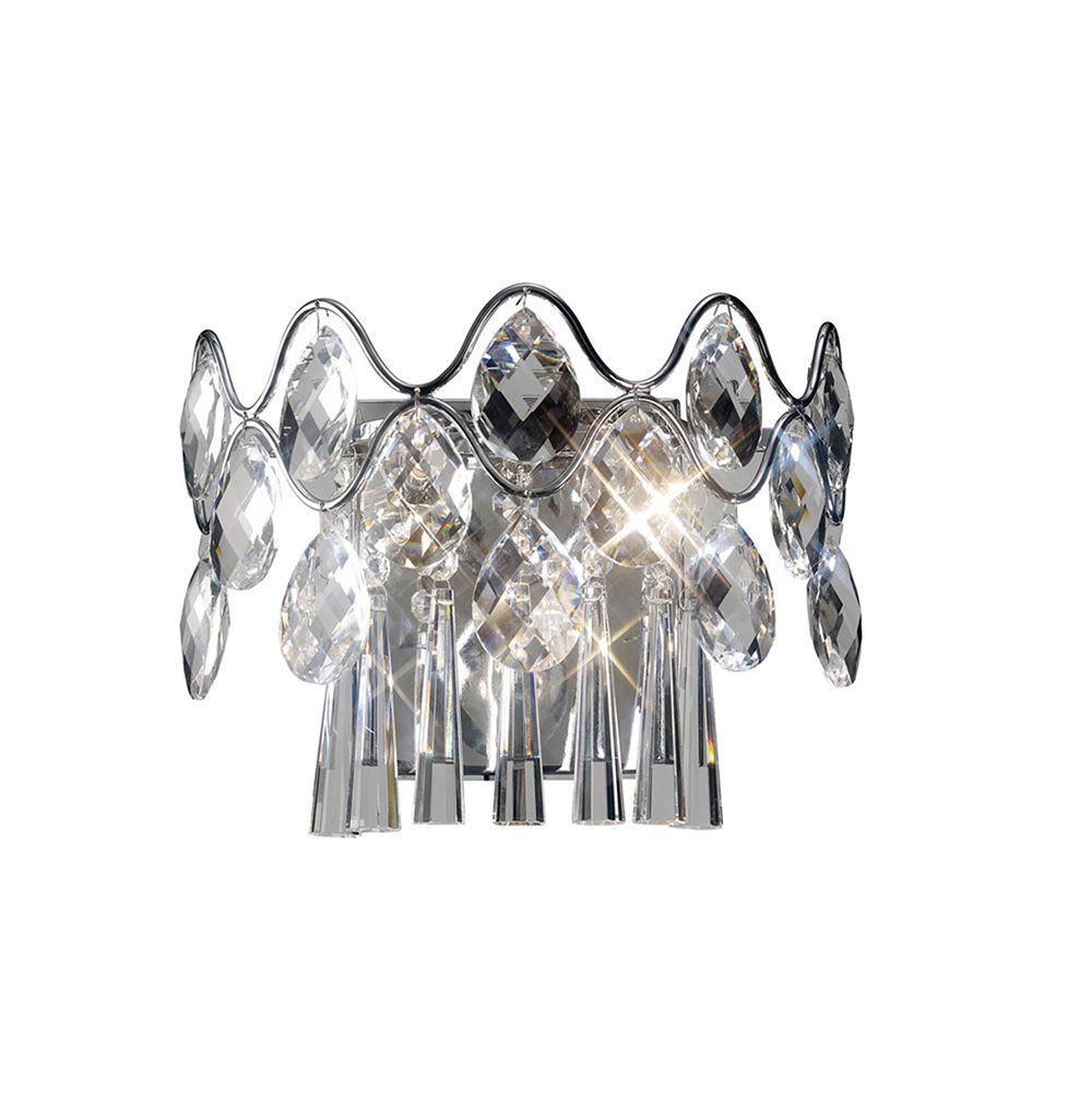 Kenzie Wall Lamp Switched 3 Light G4 Polished Chrome/Crystal, NOT LED/CFL Compatible