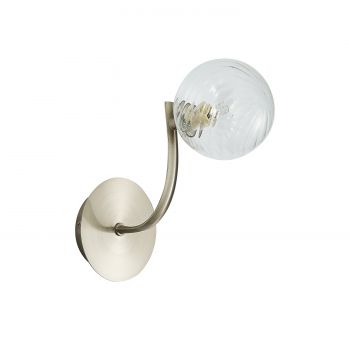 Urchin 1 Light G9 Satin Nickel Wall Light C/W Glass Globe Shade