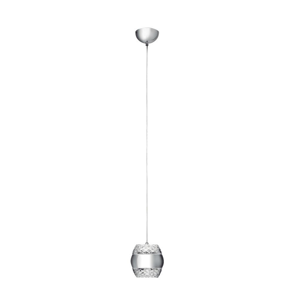 Khalifa Pendant 1 X 6W LED 3000K Polished Chrome/Glass, 1080lm, 3yrs Warranty