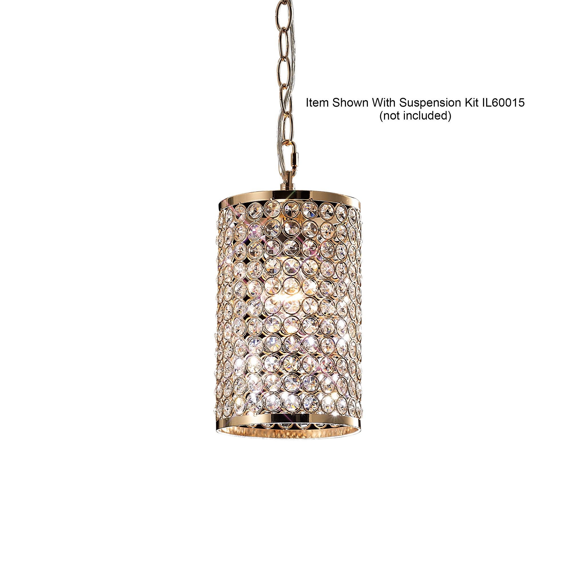 Kudo Cylinder Non-Electric SHADE ONLY French Gold/Crystal