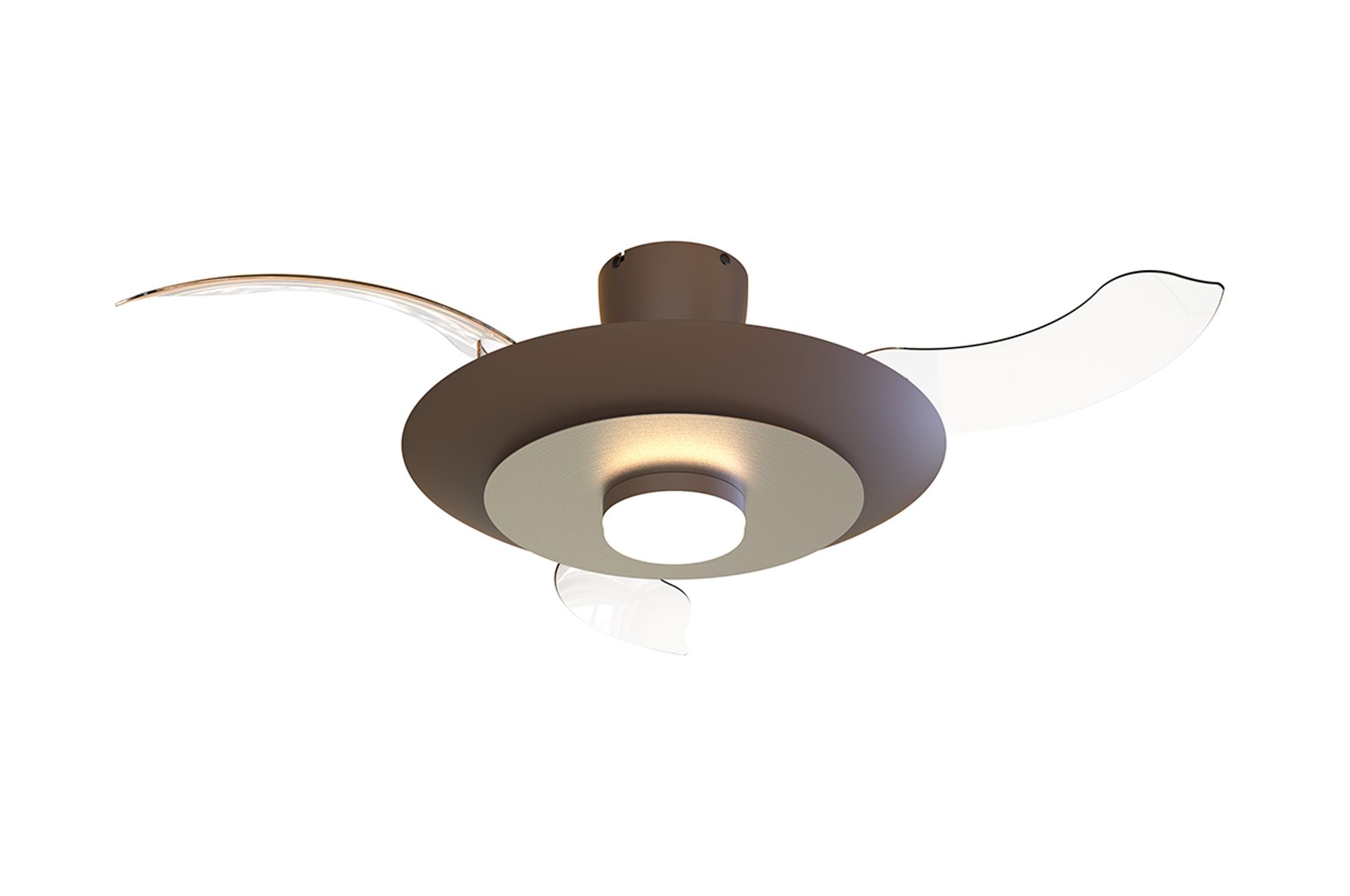Kyoto 52cm 20W LED Dimmable Ceiling Light With Built-In 30W DC Fan, 3000-5000K Remote Control, 3600lm, Coffee/Brushed Nickel, 5yrs Warranty