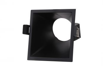 Lamborjini Funnel 45°, 85mm Cut Out, Spotlight Square, 1 x GU10 (Max 12W), Black, Lampholder Included