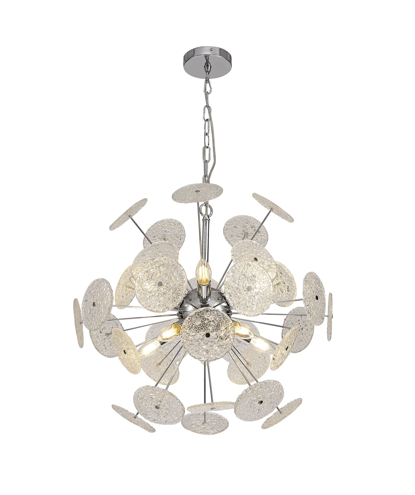 Lathan 60cm Pendant, 10 x E14, Polished Chrome