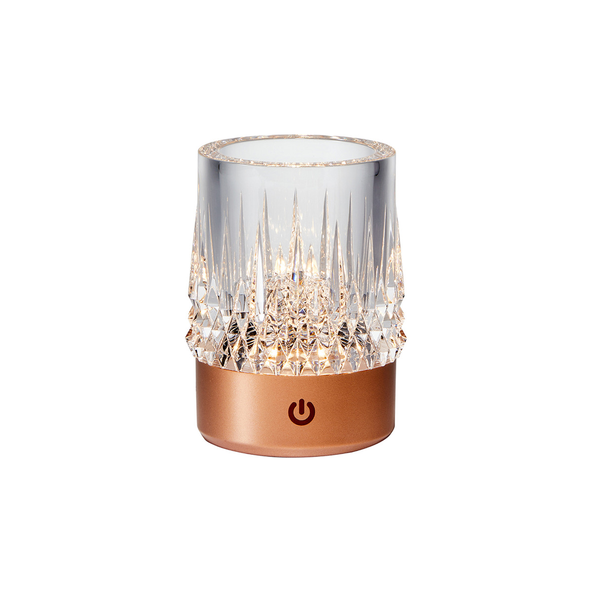 Lax Rechargeable Battery Operated Table Lamp, 1W LED, 3000K, 110lm, 3-Step Touch Dimmable, IP44, Rose Gold