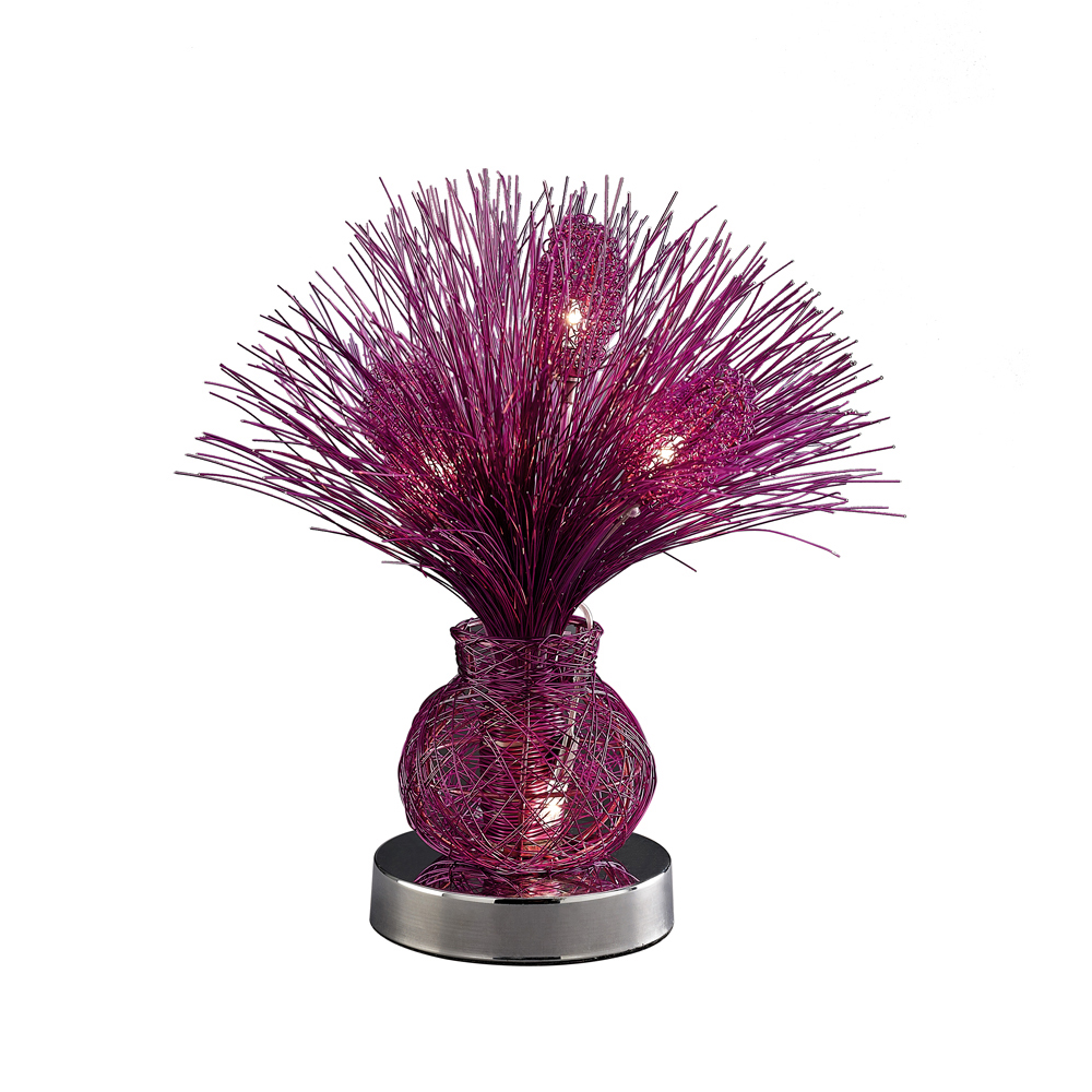 (DH) Lenore Table Lamp 4 Light G4 Purple/Polished Polished Chrome, NOT LED/CFL Compatible