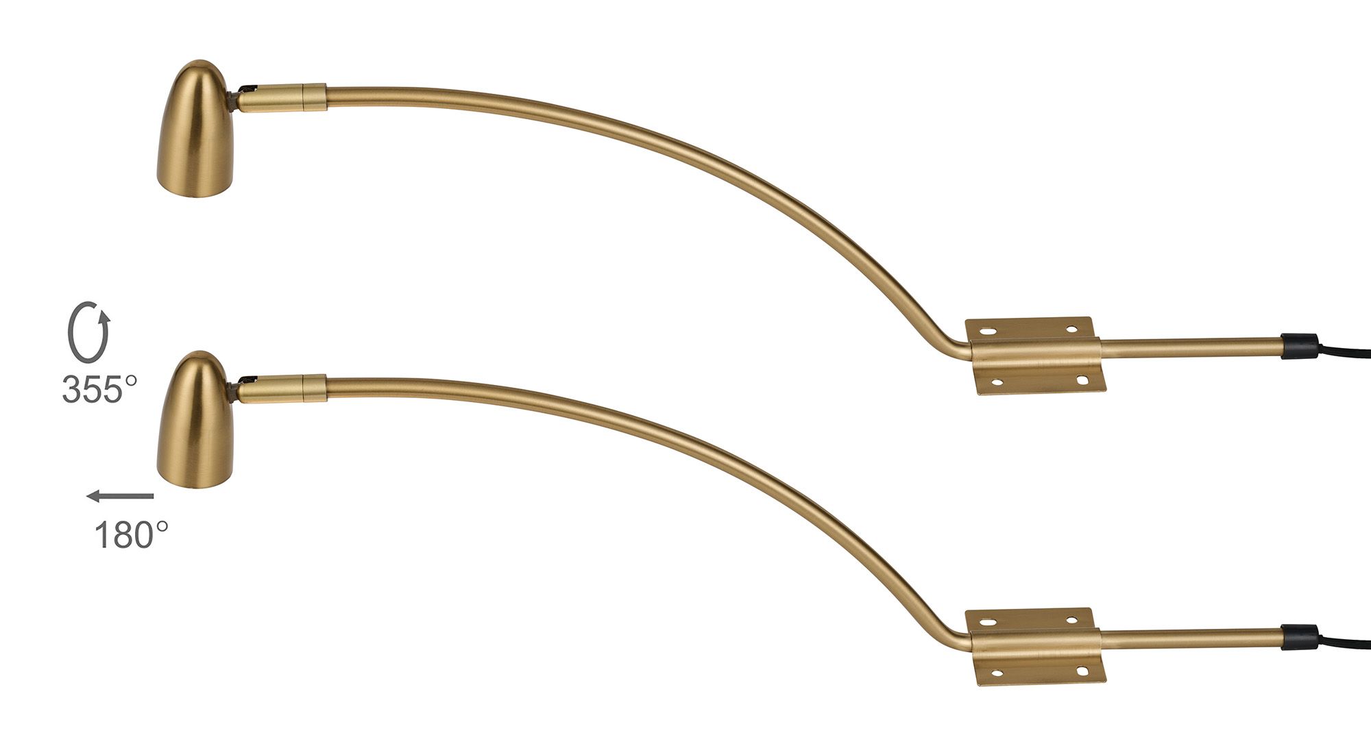 Lex (Set Of 2) Type A Over Cabinet 1 Light GU10 With Adjustable Head And 2m Cable (No Plug) Brass