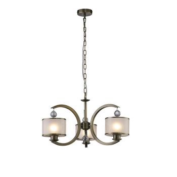 Lincoln 60cm Ceiling 3 Light E27 Antique Brass/Glass/Crystal