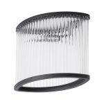 Livia Oval 18 x 10 x 15cm Non-Electric Glass Rod Shade (D), Satin Black / Clear Glass Rods