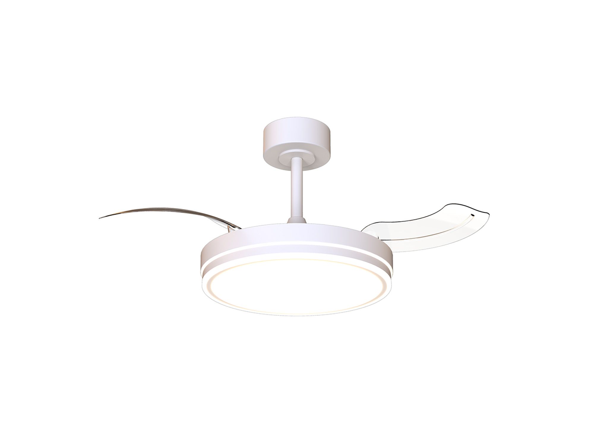 Luna 42cm 30W LED Dimmable Ceiling Light With Built-In 24W DC Fan, 3000-5000K Remote Control, 4845lm, White, 5yrs Warranty