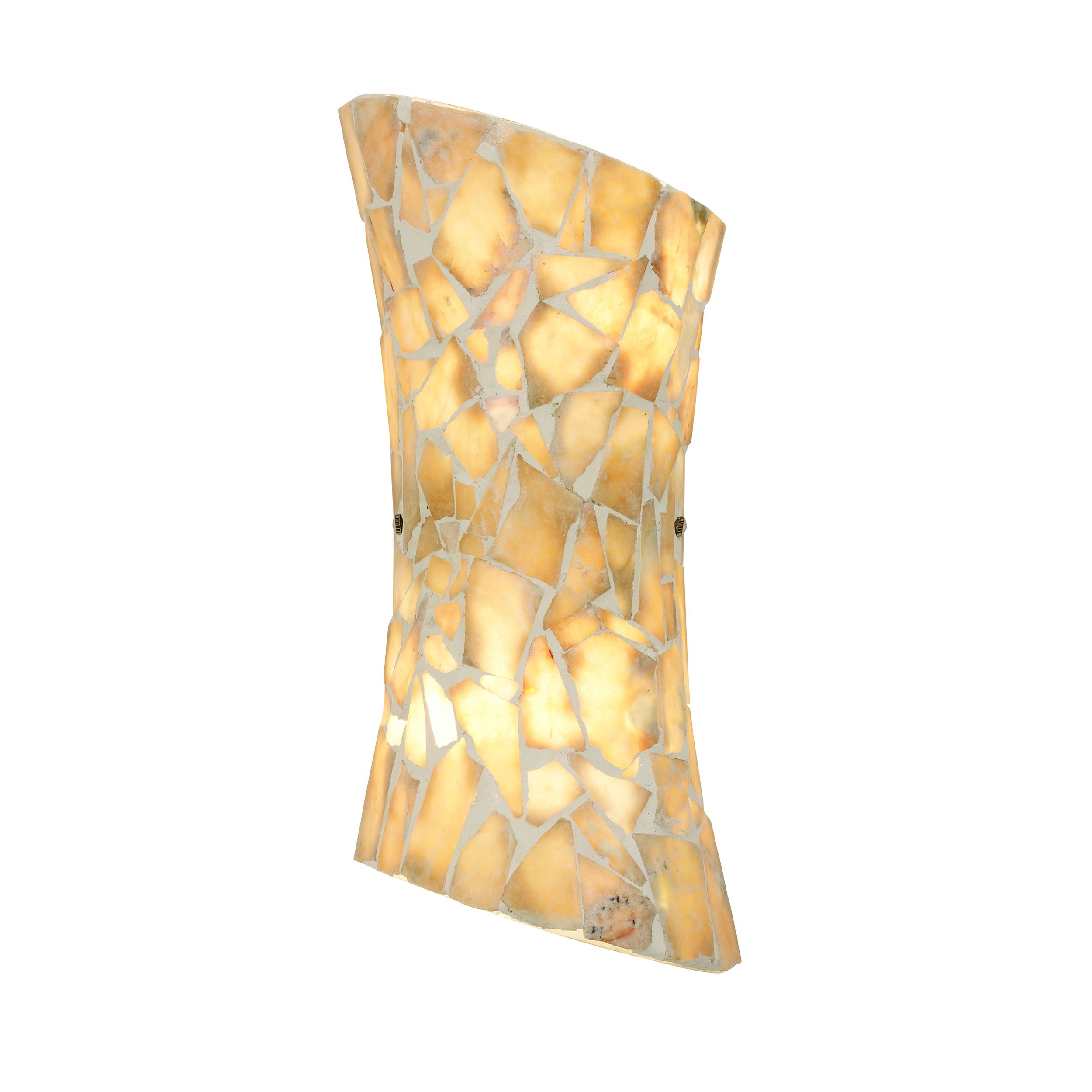 Endon MARCONI-2WBNA Marconi Double Wall Light Mosaic Glass/Satin Nickel Finish