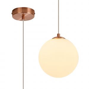 Marlborough 18cm Single Pendant, 1 x G9, Antique Copper/Opal