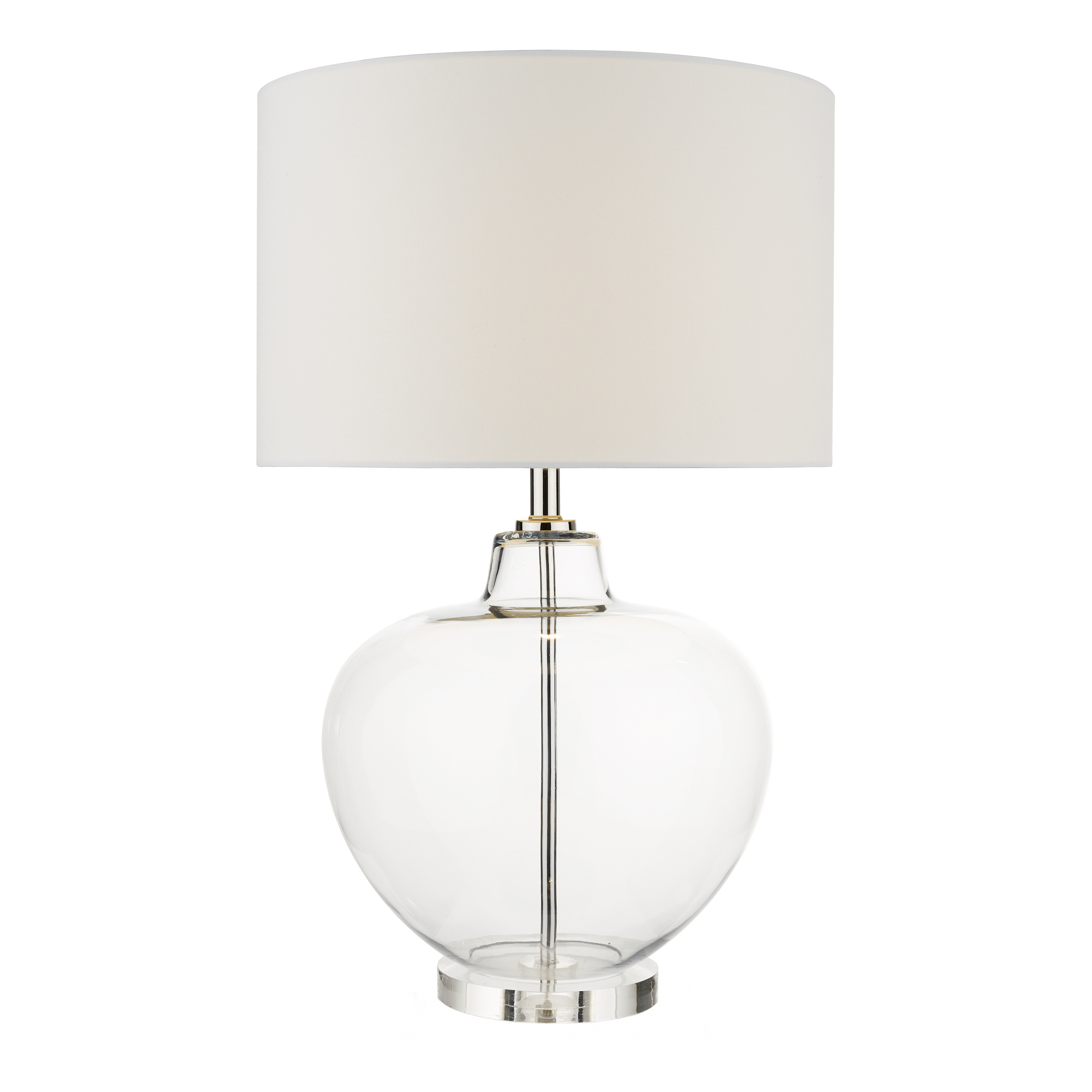 Omeyas 1 Light E27 Glass With Polished Chrome Table Lamp With Inline Switch (Base Only)