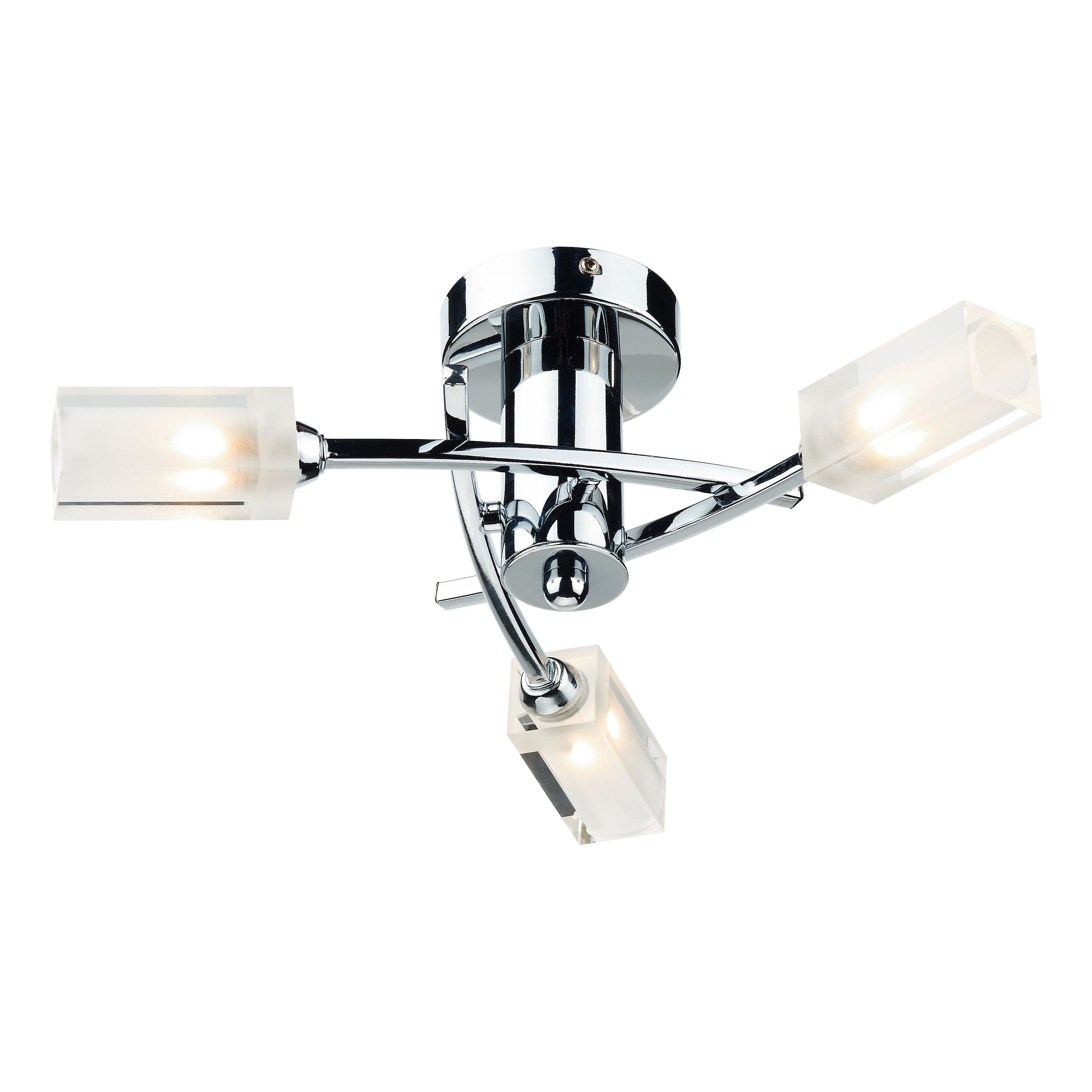 Almorávides 3 Light G9 Polished Chrome Semi Flush Fitting With Clear Glass Shades With Frosted Inner Detail