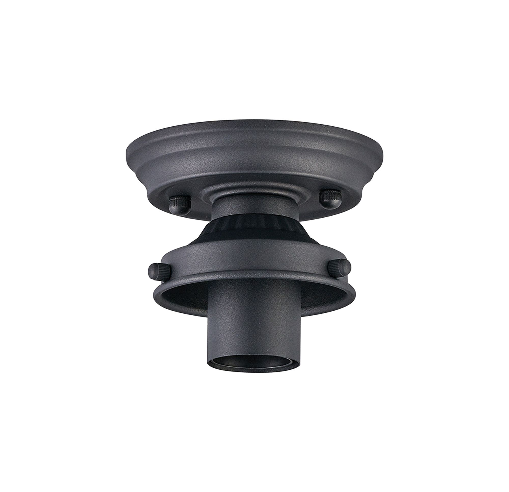 Mya 12cm Flush Ceiling Light (FRAME ONLY), 1 x E27, Satin Black