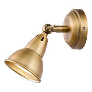Trovadores 1 Light GU10 Aged Brass Single Spotlight Wall Light