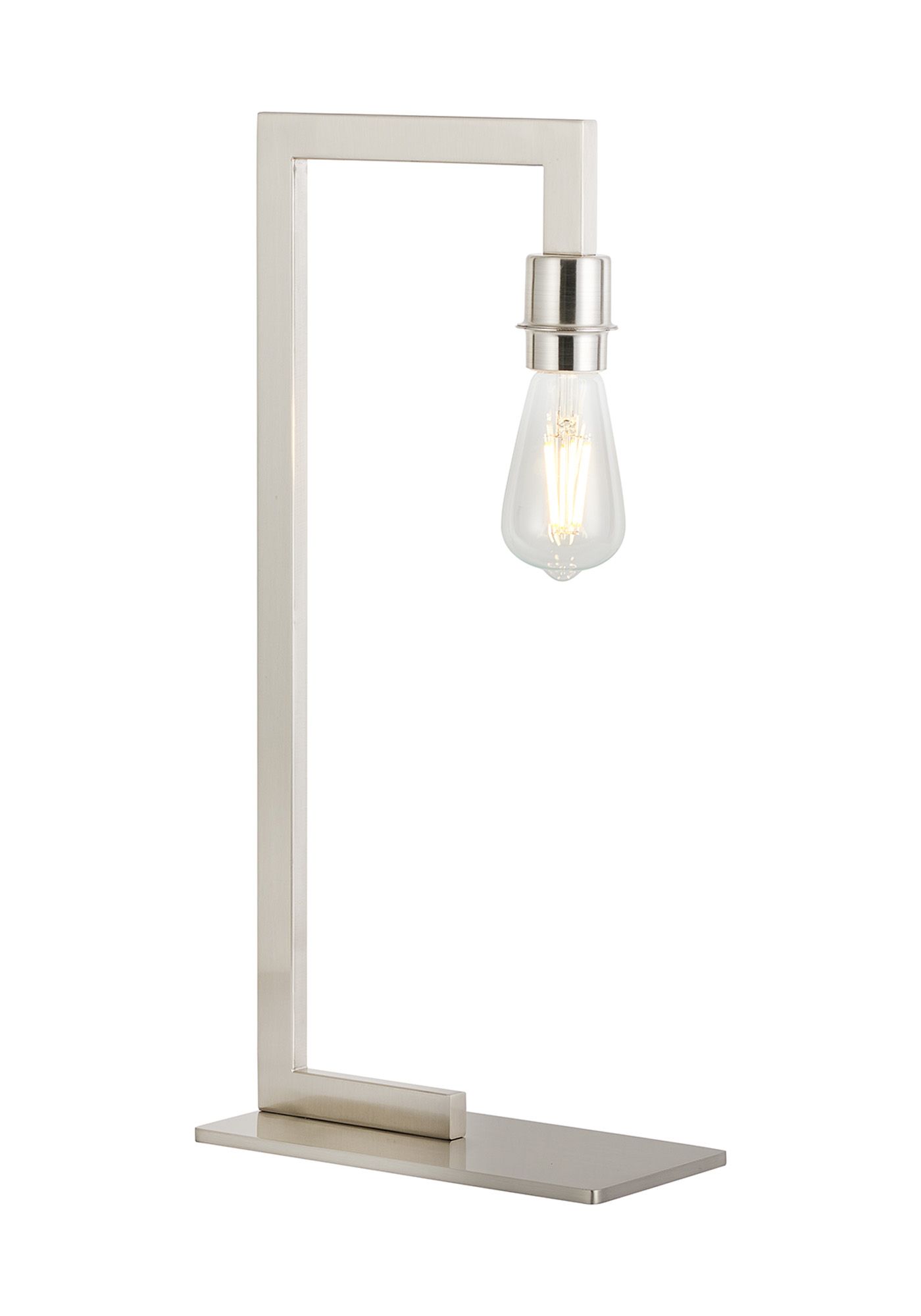 Nebbia Table Lamp Over Arm Without Shade, 1 Light E27, Satin Nickel