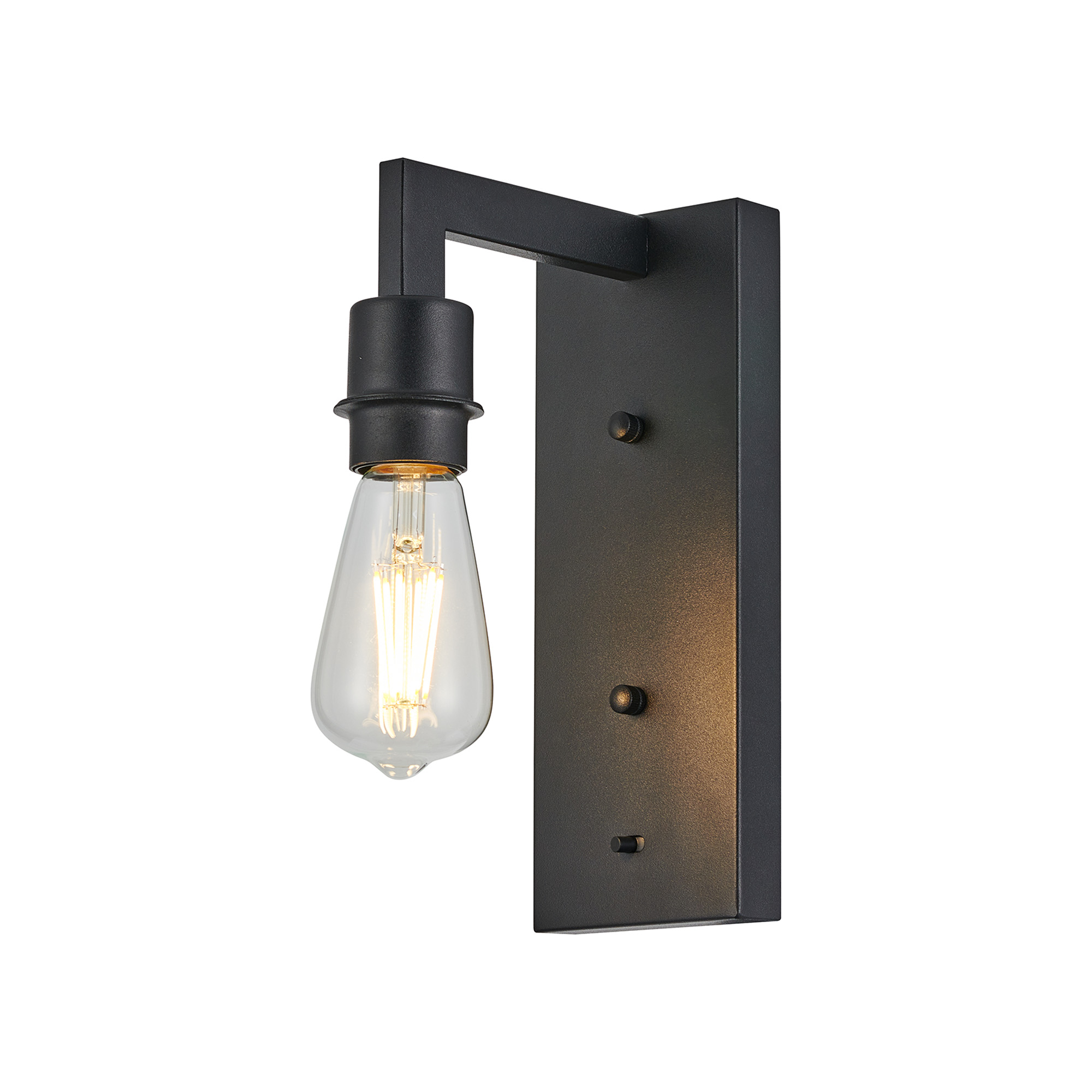 Nebbia Wall Lamp Switched Over Arm (FRAME ONLY) Without Shade, 1 Light E27, Satin Black