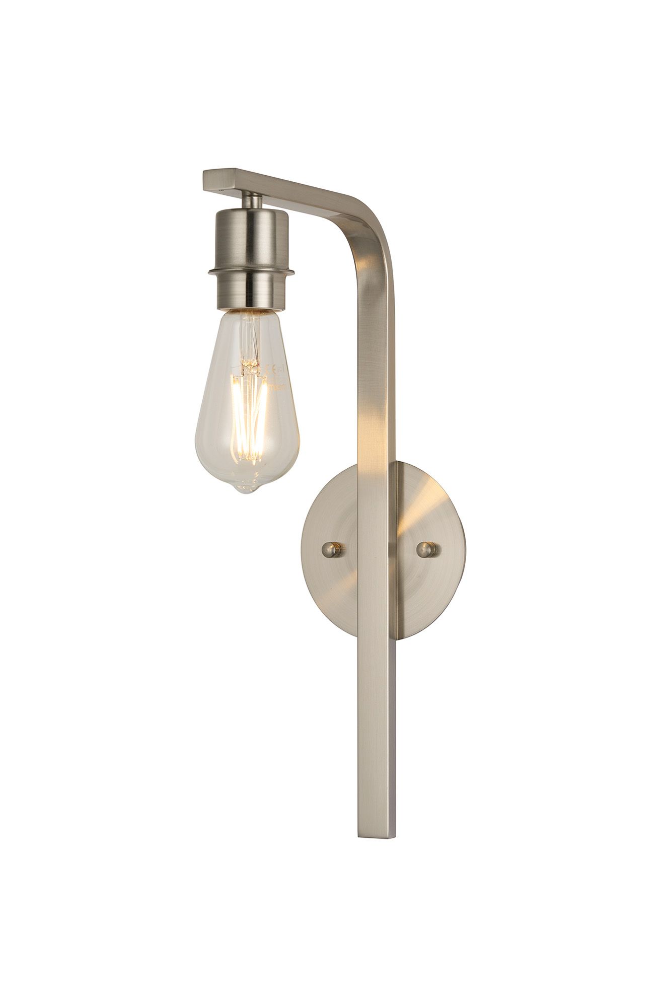 Nebbia Arc Wall Light, (FRAME ONLY), 1 Light E27, Satin Nickel