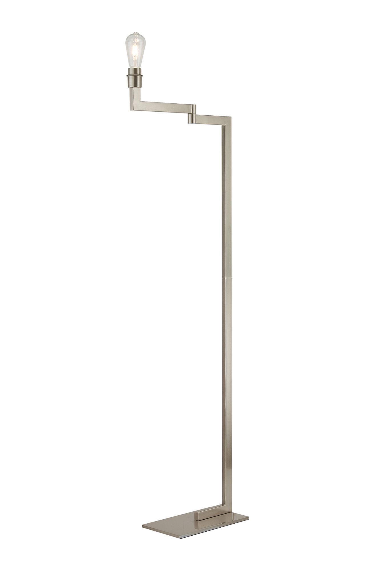 Nebbia Swing Arm Floor Lamp, Without Shade, 1 x E27, Satin Nickel