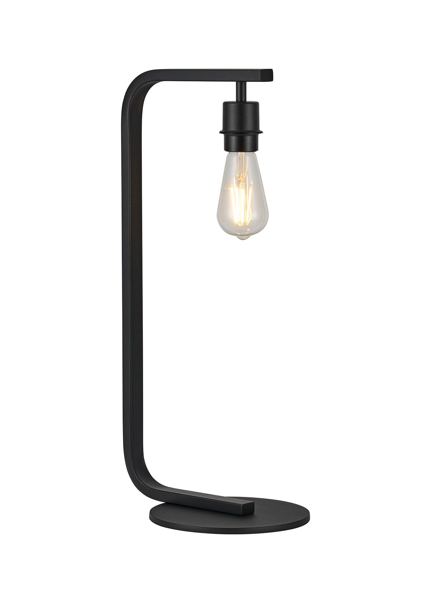 Nebbia Arc Table Lamp Without Shade, 1 Light E27, Satin Black