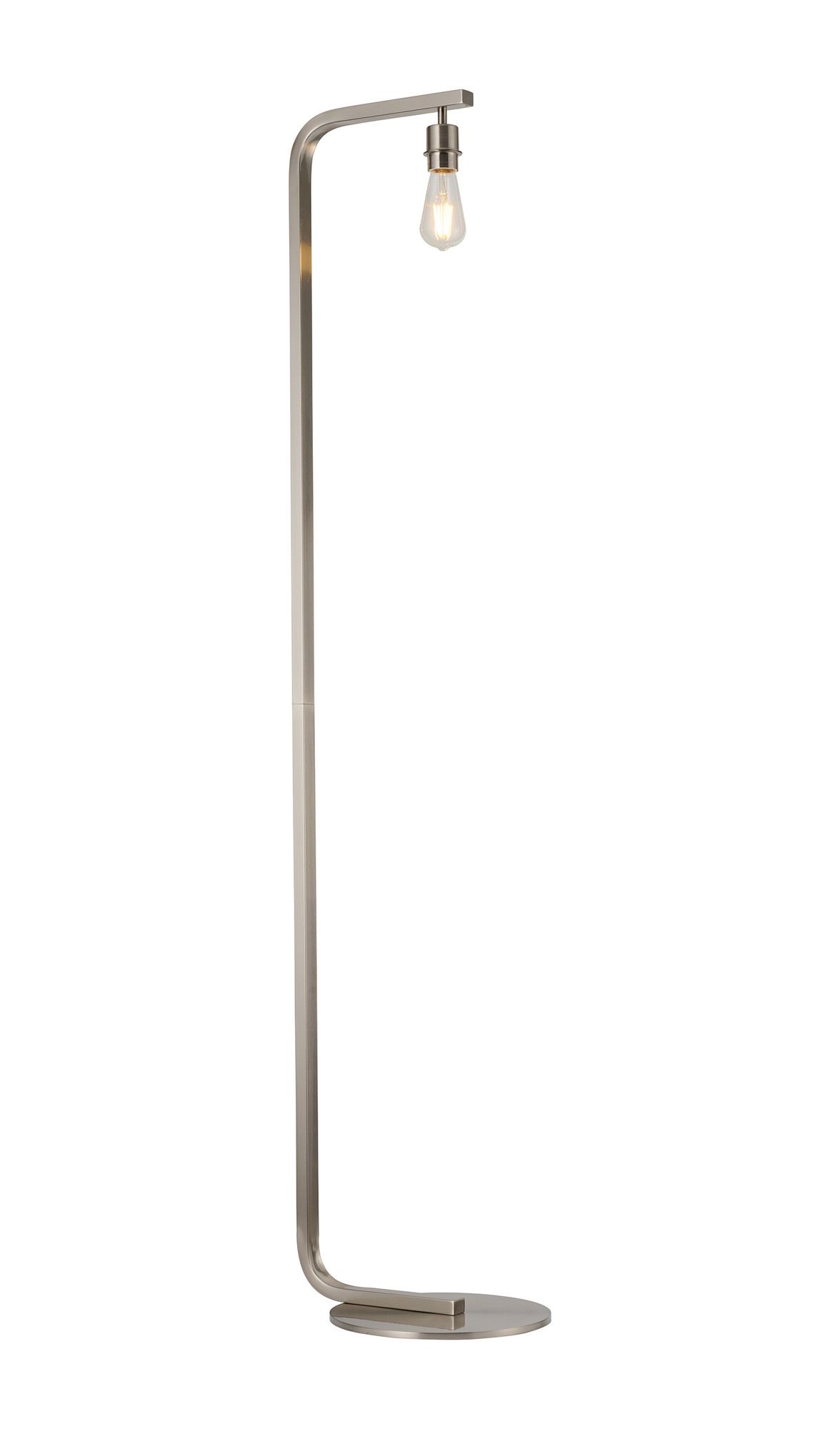 Barrington Arc Floor Lamp Without Shade, 1 Light E27, Satin Nickel