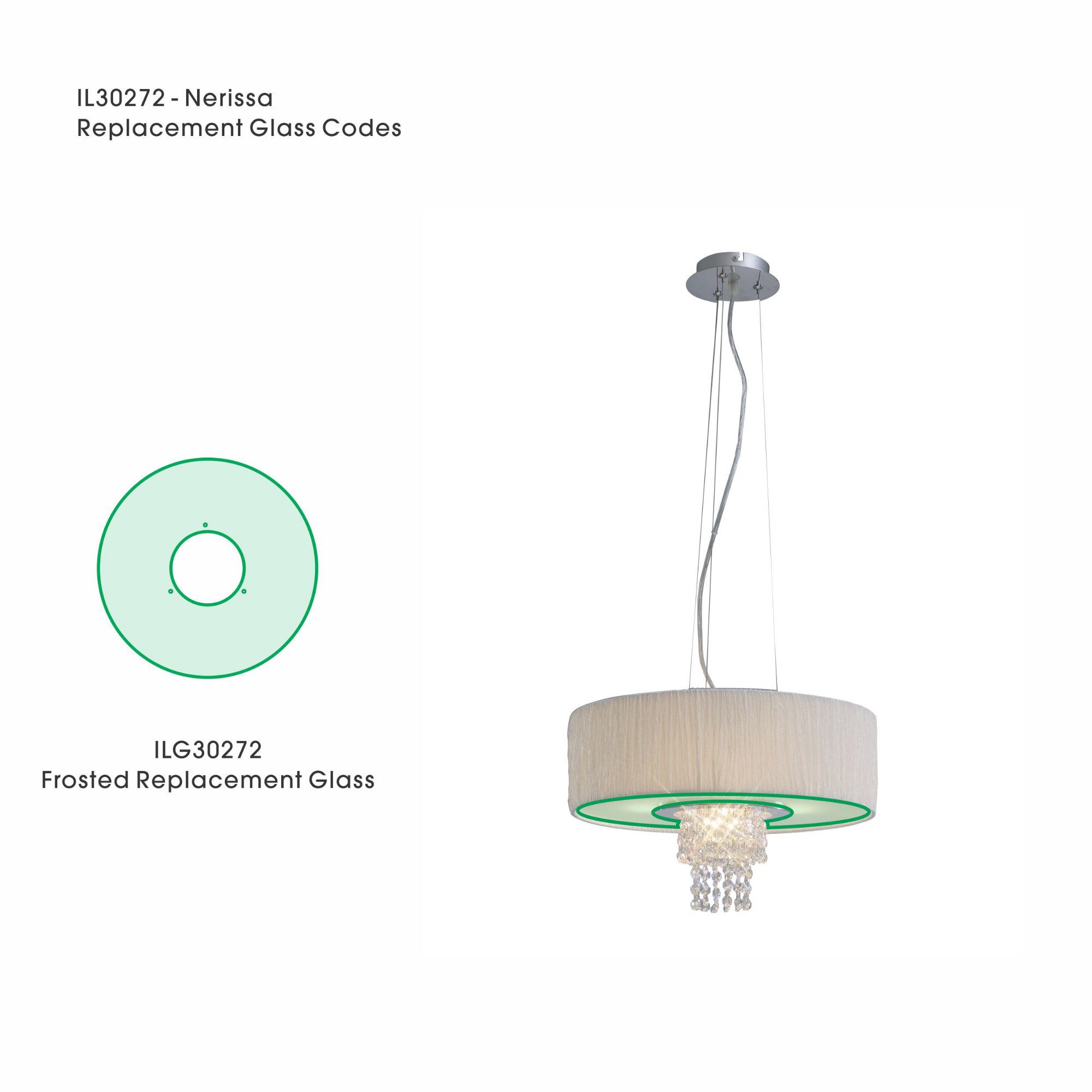 Nerissa Frosted Replacement Glass For IL30272