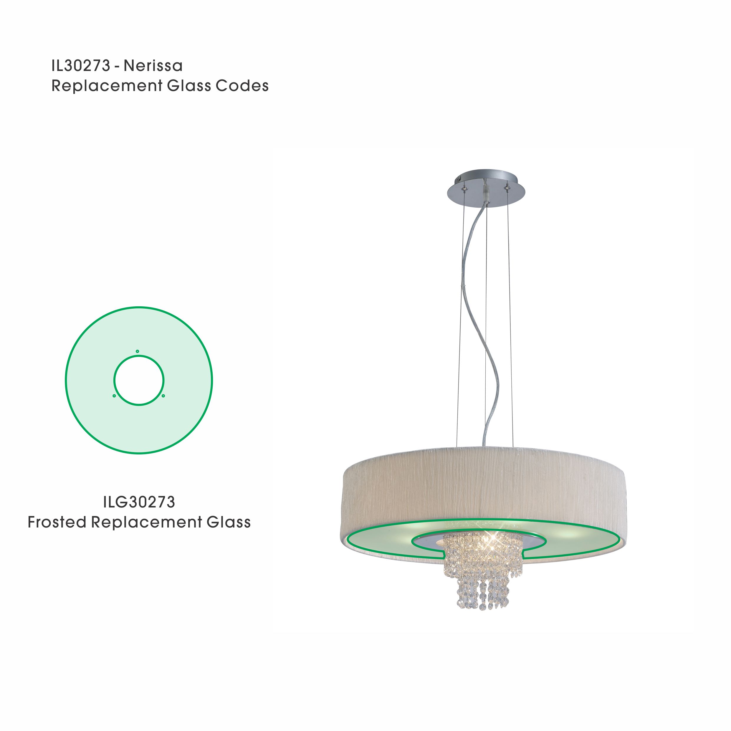 Nerissa Frosted Replacement Glass For IL30273