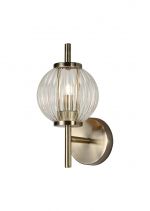 Forge Wall Lamp, 1 x G9, Antique Brass/Clear Glass