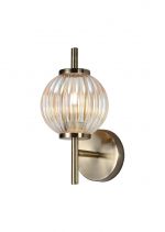 Forge Wall Lamp, 1 x G9, Antique Brass/Light Iridescent Glass